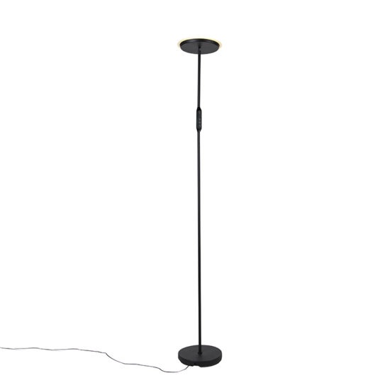Moderná stojaca lampa čierna vrátane LED a stmievača – Bumu