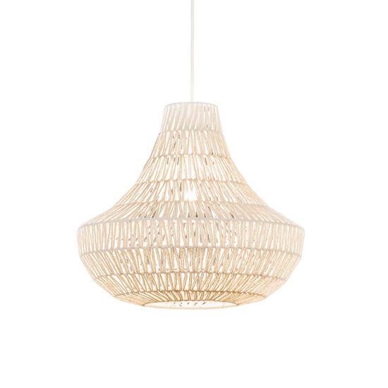 Retro závesná lampa biela 50 cm – Lina Cono 50