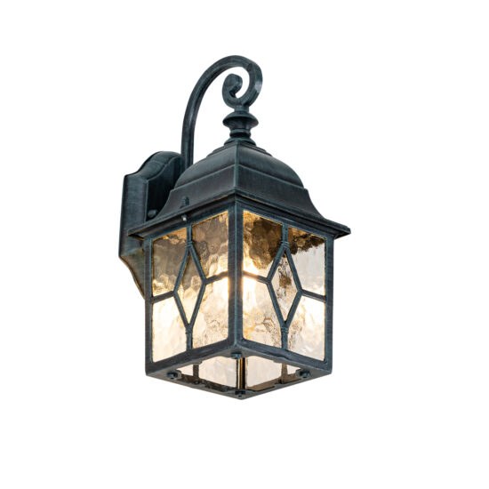 Romantický vonkajší nástenný lampáš tmavozelený – Londýn