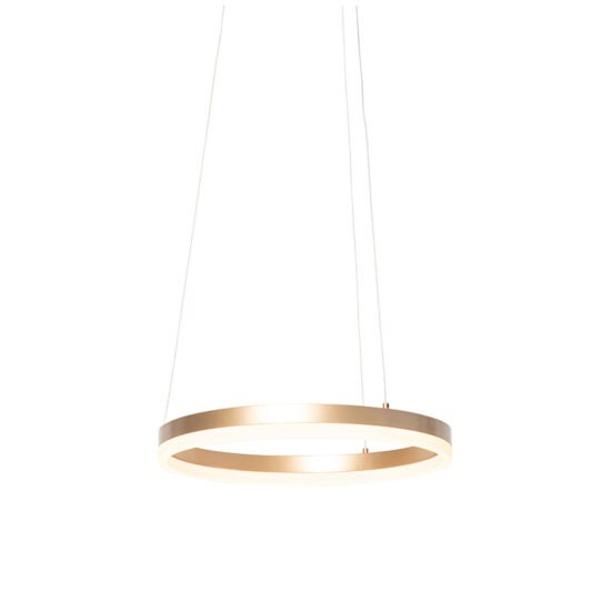 Dizajnové závesné svietidlo zlaté 40 cm vrátane LED 3 stupne stmievateľné – Anello