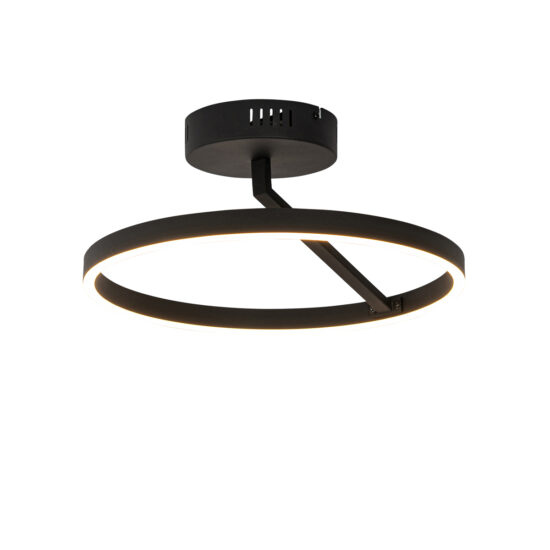 Dizajnové stropné svietidlo čierne vrátane LED 3-stupňovo stmievateľné – Anello